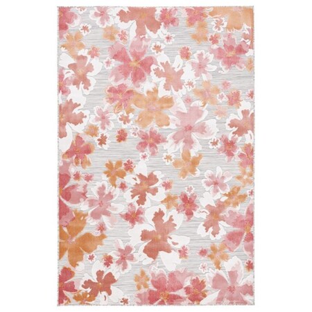 Safavieh 8 x 10 ft. Cabana Coastal Power Loomed Rectangle Rug Grey & Rose CBN488U-8